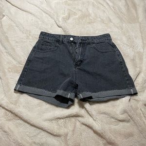 Grey/black jean shorts